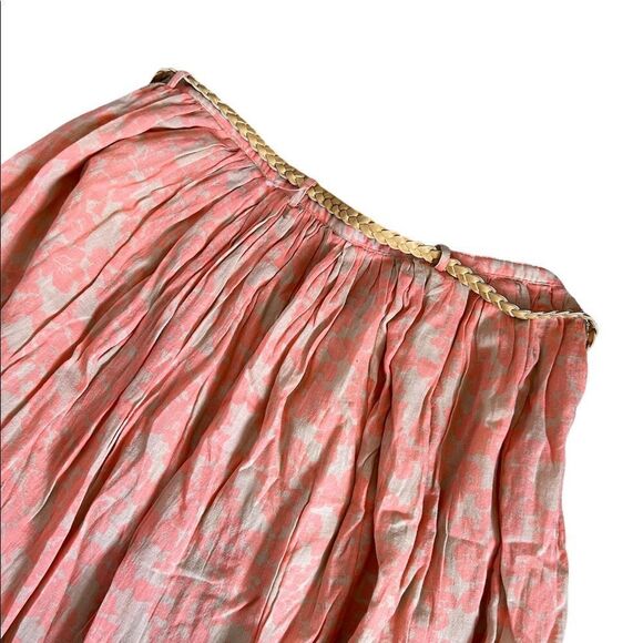 NWOT OLD NAVY Coral & Tan Cotton Braided Belted Flowy Mini Skirt 4 - Picture 5 of 8